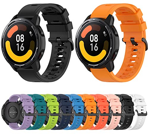 Tyogeephy Armband Kompatibel mit Xiaomi Mi Watch S1/Watch S1 Active/MI Watch Color 2/MI Watch Sport/MI Watch Color/Haylou RT2 LS10/YAMAY SW022, 22mm Silikon Armband Accessoire