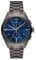 Emporio Armani Watch For Men, 2 sub dial Chronograph Movement and 43mm Case Size with Stainless steel, Leather or Silicone strap Dunkelgrau und Blau , 43MM
