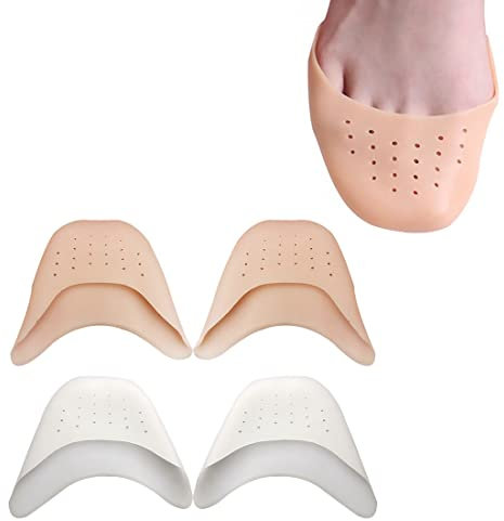 Clyhon 2 paires de protections d'orteils, protège-embouts d'orteils en gel de silicone professionnel, coussins de l'avant-pied, pour chaussures de danse sur la pointe des pieds Ballet