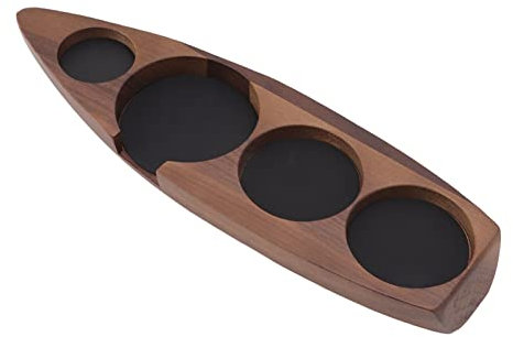 Basis Kaffeemanipulationshalter Tamper-Station, Holz Kaffee Tamper Halter Mattenständer Holzsockel für Cafés Restaurants Bars Haushaltsküchen(Nussbaum Klein für 51mm/2.0in 53mm/2.1in)