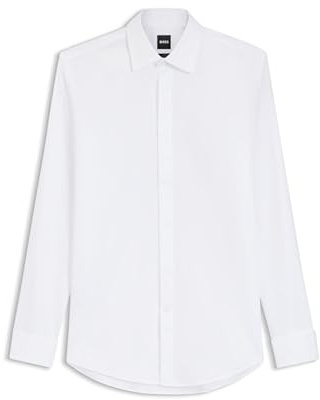 BOSS Mens H-HANK-TUX1-DC-224 Slim-fit Dress Shirt in Easy-Iron Stretch Cotton