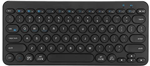 Septpenta Kabellose Tastatur, 78 Tasten, Runde Tastenkappen, Glattere und Komfortablere, wasserdichte Zeichen, Retro Bluetooth Tastatur, Leises Tastendesign, für Reisen Zu Hause Oder Im Büro(Schwarz)
