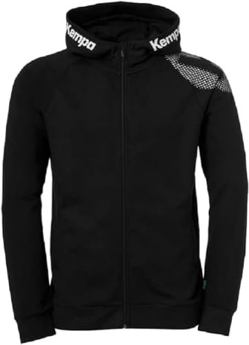 Kempa Herren Core 26 Jacket Jungen Kapuzen-Jacke Trainings-Jacke Sweatshirt Hoody Pullover Mit Kapuze, Schwarz, 164 EU