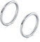 Longita 2 Stück Nasenpiercing Ring, 316L Chirurgenstahl Nasenring, 18G Septum Clicker Ring, Helix Conch Knorpel Tragus Piercing Ohr Innendurchmesser 12MM Silber