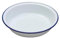 Premium Traditional Enamel White Blue Trim Dinnerware - Set Includes Rice Plate, Blue Trim Pasta Plate, Bowl, Soup Bowl, Round Pie Dish (16cm)