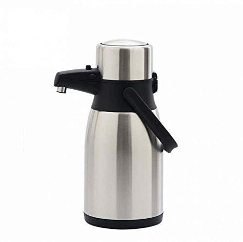 Airpot avec mécanisme de pompe Pichet à pompe Pichet à vide Flacon thermos en acier inoxydable, 24 heures à chaud ou à froid-2.5L