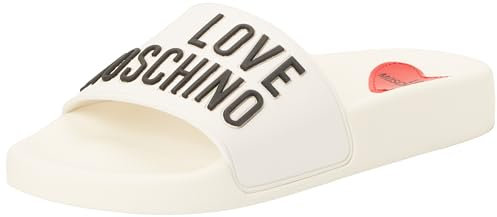 Love Moschino Damen Ja28052g0ii14100 SABOTD.POOL25 PVC Weiss/SCHWARZ, 41 EU