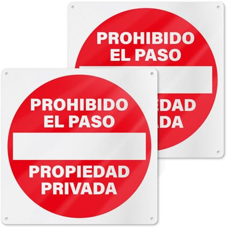 YIKIADA Señal No Entrar en Propiedad Privada 30CM X30CM - Placa Prohibido el Paso Propiedad Privada Material de Aluminio - 2 Piezas