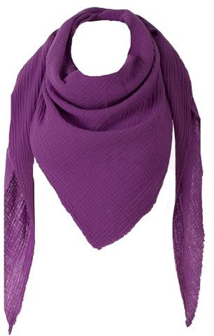 FASHION YOU WANT XXL Tuch 23 Farben Farbwahl Halstuch Musselintuch Musselin Damen Damenhalstuch Dreieckstuch Schal Herren Männer Frauen Herrenhalstuch Dreieckig leicht (einlagig)) (dunkelLILA)