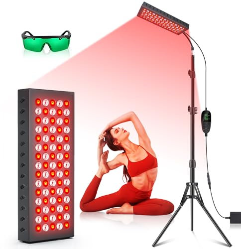 Lampe de thérapie à lumière rouge infrarouge : coussin chauffant pour soulager la douleur pour le corps, 75 LED, appareil de thérapie à la lumière rouge avec support, thérapie à la lumière infrarouge