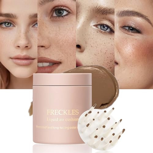Freckles Air Cushion Freckle Stamp, Simulierte Sommersprossen Natürlicher Sommersprossenstift Falsche Sommersprossen Wasserfest Lang Anhaltend Schnell Trocken für Sommersprossen Makeup(02)