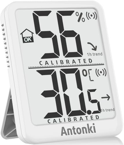 Antonki Termometro Ambiente Interno, Igrometro Digitale per Ambiente Misuratore di Umidità e Temperatura Interno per Casa, Asilo Nido, Terrario, Incubatrice, Serra