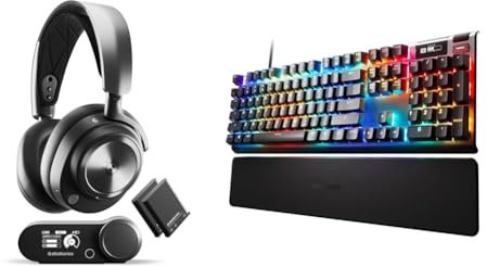 SteelSeries Arctis Nova Pro Wireless - Multi-System Gaming-Headset – Hi-Fi-Treiber – PC & Apex Pro HyperMagnetic Gaming-Tastatur – Die schnellste Tastatur der Welt