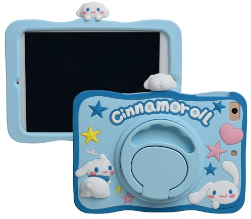 Cartoon Case for iPad Mini 1/2/3/4/5 7.9，MONEHOYSY Cute Soft Silicone Kickstand [Drop Proof,Shock Proof,Anti Slip] Back Stand Cover Case for Kids Children Teens Girls Boys (for Cinnamo)