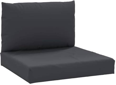 vidaXL Cojines para Palets 2 uds, Almohadas de Asiento Respaldo, Almohadillas de Silla Sofá, Decoraciones para Jardín, Tela Oxford Negro