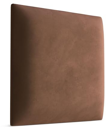 Muralo Wandkissen Gepolstert, Magic Velvet, Wandpolster - 50x50 cm, Braun | Wandpaneel, ideal als Bettkopfteil oder Lendenkissen - für Schlafzimmer und Wohnzimmer, einfache Anbringung mit Montagekleber