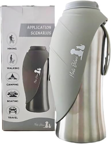Maili Deluxe Gourde pour chien, pour votre fidèle compagnon – Bouteille d'eau isotherme en acier inoxydable de 800 ml, double paroi isolée sous vide, facile à nettoyer, parfaite pour des aventures