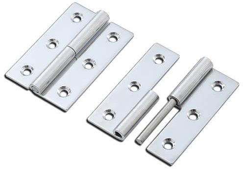 Heavy Duty Door Hinges, Stainless Steel Door Hinges with Screws, Rust-Resistant Hinges for Exterior and Interior Doors, Smooth Operation and Durable Design - 4pcs