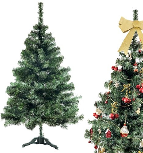 Creative Home Naturgetreuer Weihnachtsbaum Künstlich | Immergrüner künstlicher Tannenbaum | 150 cm | Weihnachtsdeko | Tiefgrüne dichte Zweige Stabiler Ständer | Innen & Außen