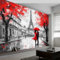 Générique Art Papier Peint Intissé Street Art Paris Tour Couple, Art de Rue Papier Peint Photo 300 x 210 cm (L x H), pour Fresque Murale 3D HD pour Salon Chambre Cuisine