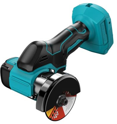 Smerigliatrice da 3 pollici per batteria da 18 V, tagliapiastrelle 3 in 1 19500 giri/min, 3 lame per sega da 3 per metallo, legno, piastrelle e plastica, copertura antipolvere rimovibile, solo