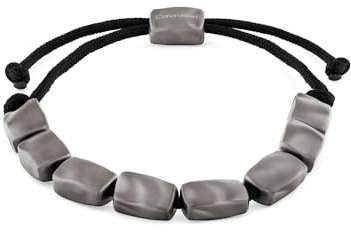 Calvin Klein Men's CK METALLIC WAVES Collection Nylon Bracelet with GunMetal Ion Plating (IP) - 35100034