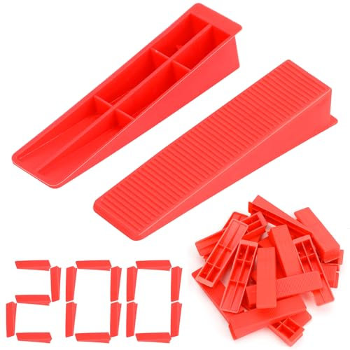 Satisby 200 Cunei per Piastrelle Riutilizzabili L86*W22mm Rinforzato Sistema di Livellamento per Piastrelle Livellatore Cunei Solo, per Parete e Pavimento
