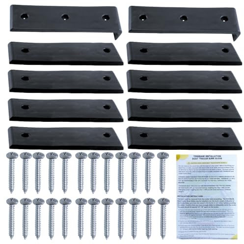 CWaveRow Heavy-Duty Boat Trailer Bunk Slide Pads - 3x10 Smoother Slide Sheets for Easy Boat Loading and Unloading，10PCS