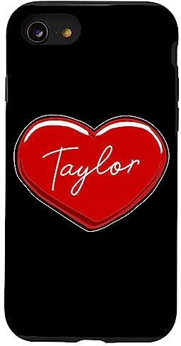 iPhone SE (2020) / 7 / 8 Hand Drawn Heart Taylor - First Name Hearts I Love Taylor Case
