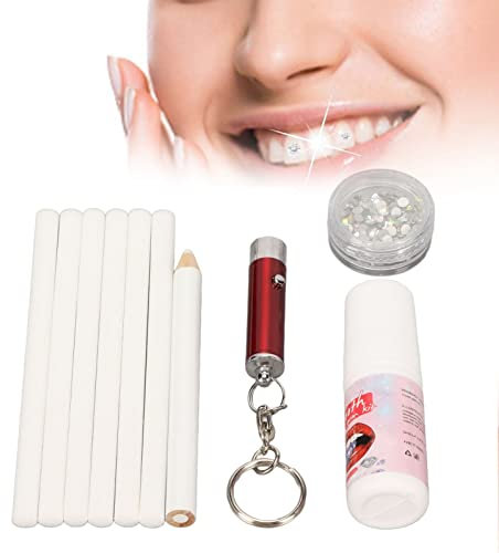 Zahn-Edelstein-Set, Zahnschmuck-Set, 5 Ml, Selbstklebendes Harz, Stilvoll, Leicht zu Entfernen, DIY-Zahnschmuck mit UV-Lampe