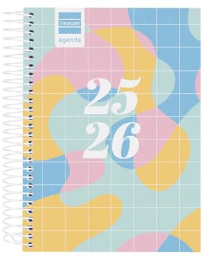 Finocam Gamma Kalender 2025/2026, 1 Tag pro Seite, September 2025 - Juni 2026 (Lehrjahr), Juli und August als Übersicht, Kunst Portugiesisch