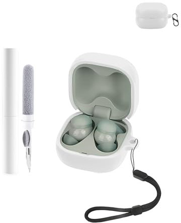 Custodia protettiva in silicone per auricolari Sony LinkBuds Fit WF-LS910N, resistente ed ecologica, con fori precisi e compatibilità di ricarica, antiurto, confortevole al tatto, colore bianco