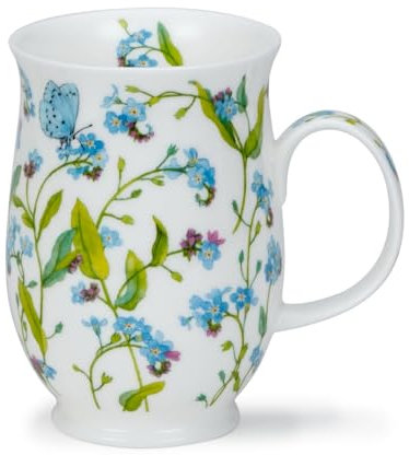 Dunoon Suffolk Forget Me Nots Tasse, 0,31 l, feines Knochenporzellan, Blumenmuster, Blau