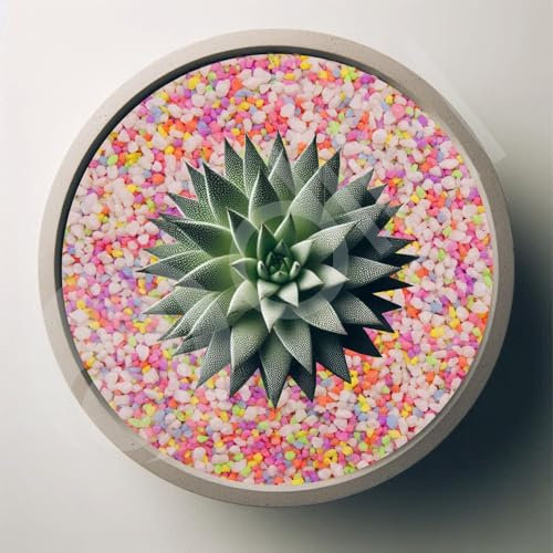 Dihl 2KG Fluorescent White Mix Premium Decorative Garden Stones, 1-2mm, Natural Plant Pot Topper Micro Gravel for Landscaping, Vase Fillers, Succulents and More – 2 KG