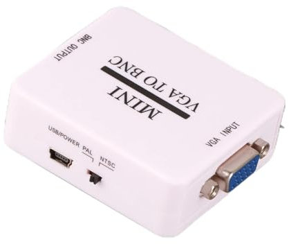Convertitore ad alta risoluzione da VGA a BNC HD per TV, monitor, computer, adattatore video alimentato tramite USB, facile da trasportare, Predefinito