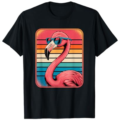 Cool Retro Flamingo in Sunglasses 70s 80s 90s Funny Flamingo T-Shirt
