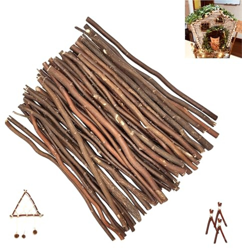 Holzblock Sticks, 50 Stück Braun Holzstäbchen zum Basteln, 30 cm Langen 0,5-0,6 cm im Durchmesser Holzstäbchen Holzblock, Handwerk zum Basteln, zum Basteln Holz