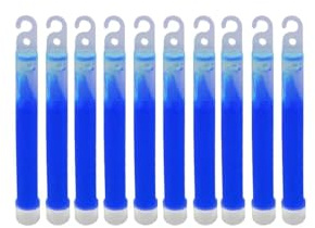 10/50 Stück Leuchtstäbe mit Haken, 15 cm (6 Zoll) fluoreszierendes Licht for Wandern, Camping, Outdoor-Notfälle, Konzerte, Partys(Blue,10Pcs)