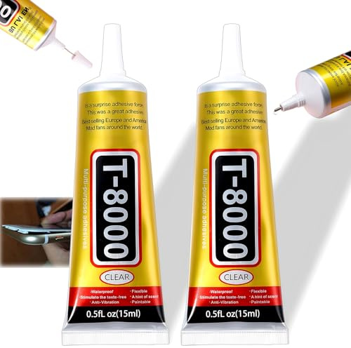 2PSC T8000 Super Phone Glue, Clear Adhesive for Screen Repair, Electronics & Jewelry, Waterproof & Precision Formula for Strong, Multifunctional Fixes