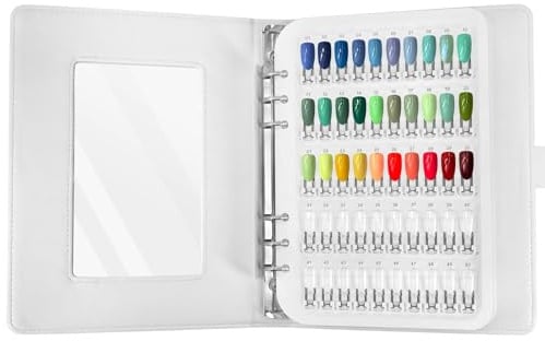 Nail Colour Display Book Nail Swatches, 150 Nail Polish Display Book Nails Colour Chart Board with Transparent Tips