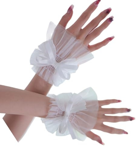 Arm Cover with Bow Bow - Sheer Nail Art Photo Props - Comfortable Elastic Sleeves - Seasonal Off Hand Sleeves