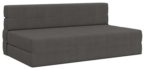 vidaXL Klappsofa Bett Dunkelgrau 152 x 86,5 x 60 cm Stoff, Verstellbares Sofa-Bett, rechteckige umwandelbare Couch, vielseitiges Möbelstück für Schlaf- und Wohnzimmer