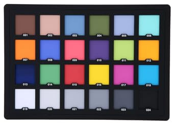 Eacam Color Correction Card Color Calibration Chart Camera Chart 24 Patches Gray White Balance Acrylic 5.7 X 4.1 in with Custom White Balance for Photography Video Pr