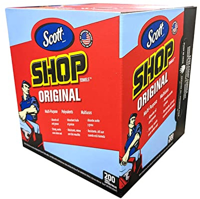 Kimberly-Clark 75190 Scott Shop Towels, 10 x 12, Blue (1 Box of 200)