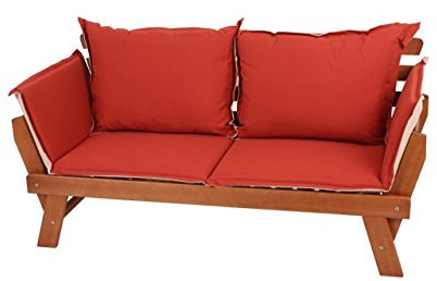 Garden Pleasure Fortuna mit umklappbaren Armlehnen Bänke für den Außenbereich, Holz, braun