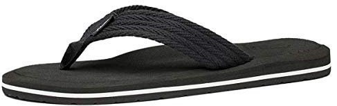 NewDenBer Flip Flops Herren Leicht Zehentrenner Beach Pool Sandalen (44 EU, Schwarz)