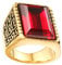 PAURO Herren 316l Edelstahl Titan Stahl rot Strass Goldhoch Naval Ring FüR Liebhaber Versprechen GrößE 54