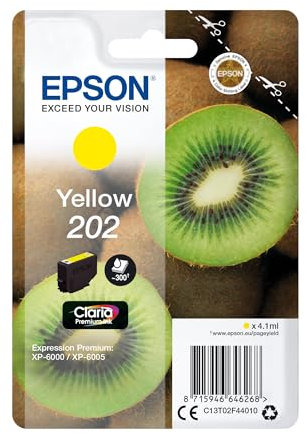 Epson EP64626 Original 202 Tinte Kiwi (XP-6000 XP-6005XP-6100XP-6105,AmazonDashReplenishment-fähig)gelb