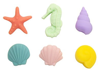 Winkee - Muscheln Glasmarker 6er Set | Coole Glasmarkierer für Trinkgläser | Party Weinglas Marker | Markierer an Glasrand | Originelles Geschenk für Party, Weihnachten, Geburtstag, Ostern