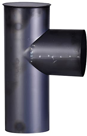 FIREFIX O130/KK Blauglanzblech Kapselknie, 300 mm lang, ø 130 mm - Ofenrohre aus Stahlblech, 0,6 mm stark, gebläut, innenliegend gemufft, Längen lasergeschweißt